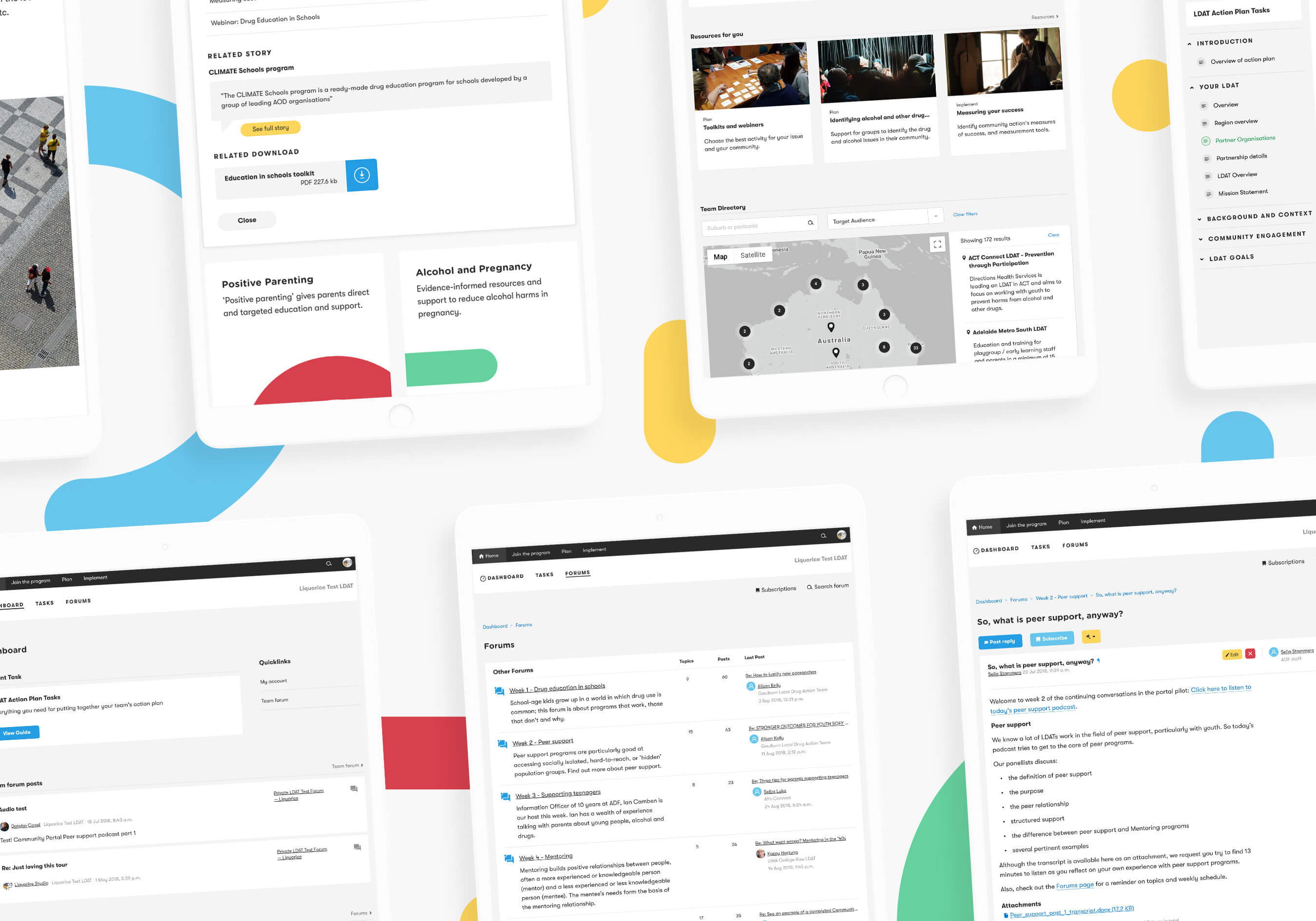 Images of the ADF Community Hub websites