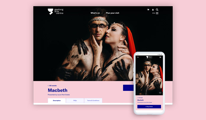An image of the Geelong Arts Centre website